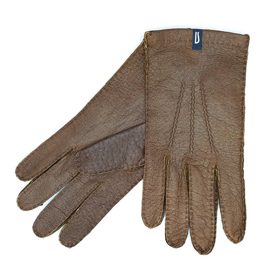 Light brown men's gloves in unlined peccary