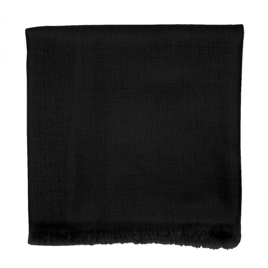 100% plain black cashmere scarf