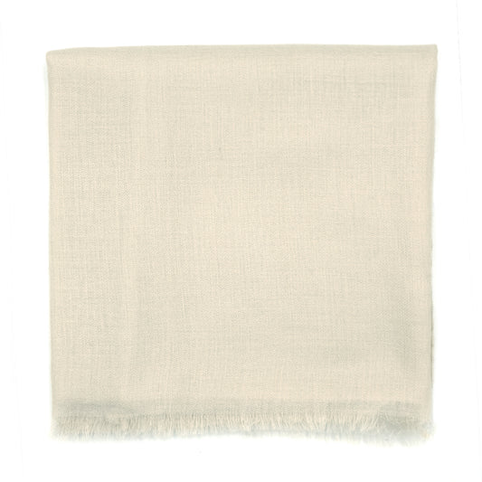 100% plain cream cashmere scarf