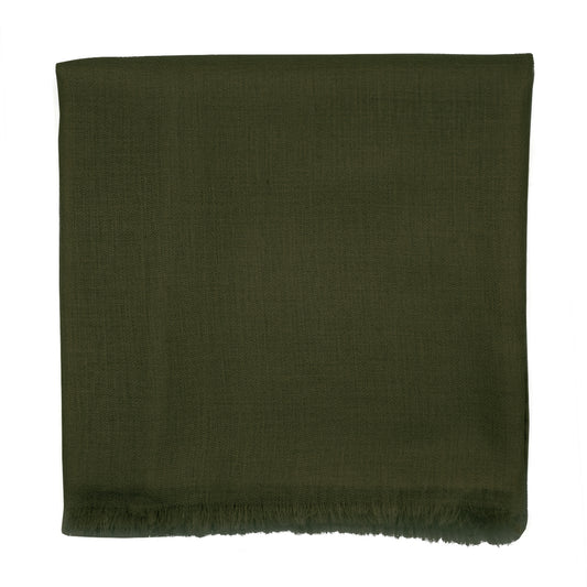 100% plain moss green cashmere scarf