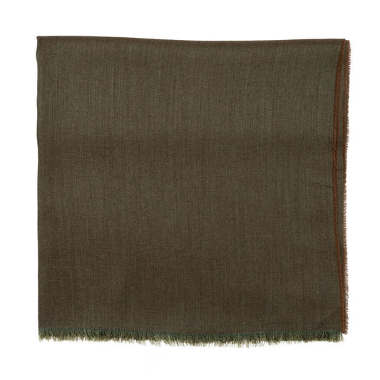 Solid brown frayed cashmere & silk stole