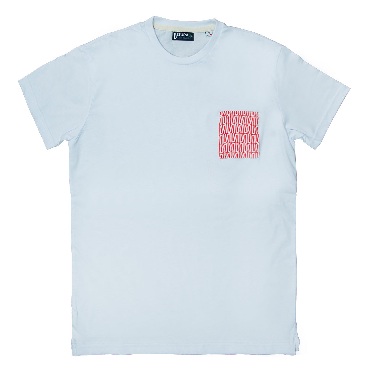 White T-Shirt with red pocket and white logomania