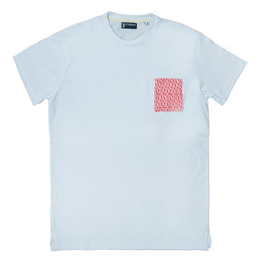 White T-Shirt with red pocket and white logomania